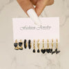 Simple 11 Pcs Black Heart Leaf Butterfly Earrings Set for Women Temperament Hoop Earring Holiday Wedding Jewelry Gift - Image 6