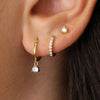3PCS Unique Cubic Zircons Star Dangly Hoop Earrings Set for Women Tiny Stud Ear Cartilage Piercing 3 Holes Mismatched Jewelry - Image 15