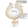 Elegant Multilayer Smooth Imitation Pearl Long Necklace for Women Jesus Cross Pendant Necklace Banquet Neck Jewelry - Image 4