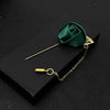 1 Pcs Ribbon Men Rose Flower Golden Leaf Brooch Pin Suit Lapel Men Wedding Boutonniere Brooch Jewelry - Image 4