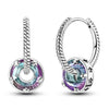 Silver Earrings Women Starlight Crystal Circle Snake Bone Drop Earring For Anniversary Wedding Jewelry Gifts - Image 1
