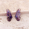 Fairy Gradient Blue Color Resin Butterfly Wings Drop Dangle Earrings for Women Girls Rhinestone Glitter Pendant Earring - Image 4