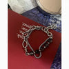 Black Double-Layer Bead Bracelet with Stainless Steel Chain and 15 to 20 cm Length - Image 12