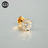 1PC Titanium Zircon Flower Rook Helix Stud Tragus Cartilage Earring Lobe Labret Piercing Jewelry 16G - Image 18