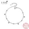 Bohemia Shiny Round Zircon Pendant Anklets Women Jewelry Silver Sexy Beach Circle Rhinestone Foot Chain - Image 1