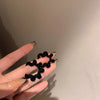 Vintage Wine Red Flocking Earrings Charm Geometric Bowknot Stud Earrings for Women Girls Unusual Jewelry Ear Accessories - Image 13