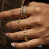 Stackable Water Drop Cubic Zirconia Ring in Gold-Tone Stainless Steel - Image 1