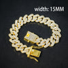 HipHop Men Women 13MM Prong Cuban Link Chain Bracelet Bling Iced Out 2 Row Rhinestone Paved Miami Rhombus Cuban Chain Jewelry - Image 12