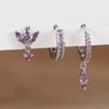 3PCS Horse eyes Pendant Piercing Earrings Set For Women Stainless Steel Zircon Ear Studs Earring Jewelry - Image 10