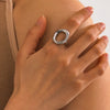Minimalist Asymmetric Hollow Ring in Stainless Steel - Image 4