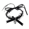 Cute Creative Women Gothic Simple Sexy Lace Collar Pendant Bow Knot Bell Choker Necklace Dress Girls Party Jewelry - Image 5