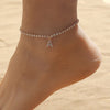 Creative Initial Letter Alphabet Pendant Rhinestone Shiny Beach Anklet Chain Foot Jewelry Ankle Bracelets for Women Boho - Image 1