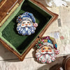 Christmas Enamel Brooch Vintage Blue White Porcelain Style Santa Snowman Cat Reindeer Lapel Pin Xmas Festive Badge CoatSweater - Image 3