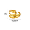 Stainless Steel Irregular Wave Rings For Women Creative Gold Color Adjustable Open Ring Female Jewelry Punk Rapper Gifts - Image 12