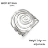 Swirl Spiral Geometric Open Ring Women's Adjustable Stainless Steel Wide Rings Jewelry Valentine Gifts - Image 7