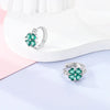 Colorful Cubic Zirconia Huggie Hoop Earrings in Flower Butterfly and Clover Designs - Image 77
