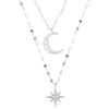 Simple Double Layer Star Moon Charm Necklace Delicate Clavicle Chain Zircon Necklace For Women Jewelry - Image 5