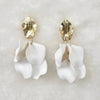 Gold Color Metal Leaf Acrylic Petal Flower Drop Earrings For Women Rose Pink Blue Orange Green Colors - Image 15