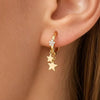 Small Simple Rhinestone Star Ear Buckle Hoop Earrings For Women Punk Cross Moon Sun Star Earring Party Jewelry - Image 1
