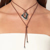 Geometric Pendant Necklace with Wax Cord and Metal Finish Options - Image 37