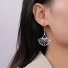 Stainless Steel Gold Color Hollow Fan-shaped Earrings for Women Girl Party Jewelry Gift For Friend - Image 3
