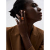 Red Black Green Stone Stainless Steel Open Adjustable Ring Gold Plated Women Jewelry Gala Gift - Image 2