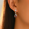 Red Water Droplet Cubic Zirconia Earrings, and Shiny Women's Jewelry Gift Suitable for Daily Holiday Wear - Image 2
