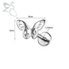 ZS 1PC 16G Stainless Steel Lip Ring Internal Thread Labret Piercing Moonstone Ear Stud Moon Butterfly Cartilage Earring Jewelry - Image 7