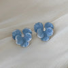White Enamel Flower Stud Earrings for Women Folded Unique Design Multi-layers Floral Female Small Earrings - Image 10