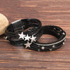 Star Shaped Stackable Multilayer Leather Bracelet for Women Black Wrapped Chain Bangle Daily Jewelry Gift - Image 2