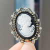 Elegant Enamel Carmeo Beauty Face Brooch Pin For Women Suit Coat Office Party Accessories Jewelry Year Gifts - Image 2