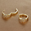 2PCS Stainless Steel Crystal Circle Hoop Earrings for Women Simple Round Zircon Flower Huggies Earrings Piercing Jewelry - Image 6