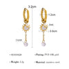 Gold Plated Stainless Steel Huggie Hoop Earrings for Women Chic Vintage Natural Stone Charms Jewelry - Image 14