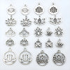 10/22-Piece Antique Silvery Lotus Charms Pendant Set for Handmade Jewelry Crafting (Necklaces/Bracelets/Earrings) - Image 1