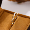 Twisted Line Silver Smooth Wave Simple Opening Rings - Image 3