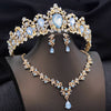 Bridal 3 Pcs Wedding Crown Jewelry Sets Tiaras and Necklace Earrings Set Party Prom Bride Dress Costume Accessories - Image 10