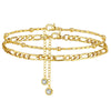 2Pcs Stainless Steel Anklet Set For Women Silver Color Ankle Bracelet Cuban Link Chain On Leg Foot Female Summer Beach Jewelry - Image 5