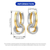 Panpoki Silver Double Ring Color Earring Hoop Earring Women Jewelry Anniversary Gift - Image 6