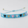 Adjustable Multicolor Heart Bead Bracelet with Woven Pattern - Image 11