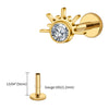 Titanium Starburst Half with CZ Cartilage Earring Piercing 16G Star Helix Tragus Labret Stud Body Jewelry - Image 8
