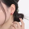 Hoop Earrings for Women Stainless Steel Semi-circle Colorful Crystal Glass Earring Women's Wedding Ear Jewelry - Image 2
