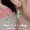 Angel Eyes Cat Eye Stone Earrings Titanium Steel Gold Plated Waterdrop Dangle Hoop Earrings Elegant Jewelry Gift - Image 1