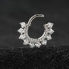 Clicker Segment Hoop Earring with Cubic Zirconia for Piercings in 8 mm or 10 mm Sizes - Image 3