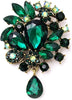 Vintage Wedding Bridal Big Blue Crystal Rhinestone Tear Drop Brooch Pin for Women Mom Grandma Girls Chrismtas Thanksgiving Gifts - Image 7