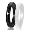 Black White Color Cutting Ceramics Rings Jewelry Classic Wedding Engagement Rings For Women Anneaux - Image 10