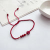 Lovely Stone Cinnabar Wine Red Peace Buckle Beaded Hand Woven Foot Accessories Foot Rope Anklet for Women - Image 2