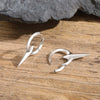 Personality Cool Mens Hoop Earrings, Silver Color Metal Hoops, Punk Hiphop Piercing Ear Jewelry - Image 6