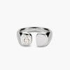 Dplaopa Women Silver Irregular Adjustable Ring with Oval CZ Zircon Rock Punk Birthday Gift Jewelry - Image 6
