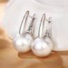 Imitation Pearl Drop Earrings in Silver Tone - Image 1