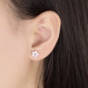 Silver Crystal Flower Pendant Necklace Stud Earrings Jewelry Sets For Women Vintage - Image 3